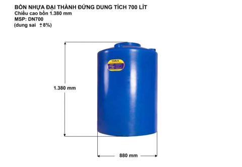 Kích Thước Bồn Nước Nhựa 700 Lít: Thông Số & Bảng Giá 2026