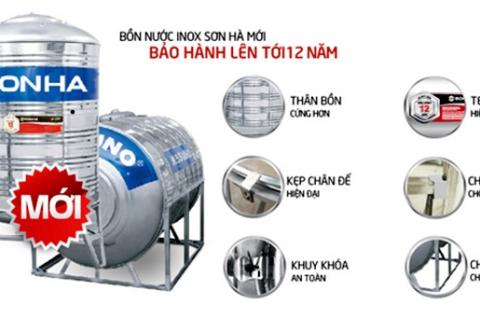 Bồn nước inox 500 lít nằm Sơn Hà