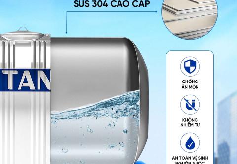 Bồn Nước Inox Tân Á 3000 Lít: Tư Vấn Giá 2026 (Ngang & Đứng)