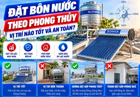 Đặt Bồn Nước Theo Phong Thủy: Vị Trí Nào Tốt Và An Toàn?