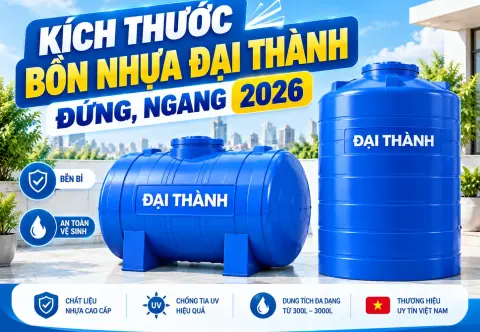 Kích Thước Bồn Nhựa Đại Thành Đứng, Ngang 2026