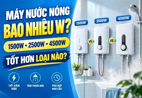 Máy Nước Nóng Bao Nhiêu W? 1500W, 2500W Hay 4500W Tốt Hơn?