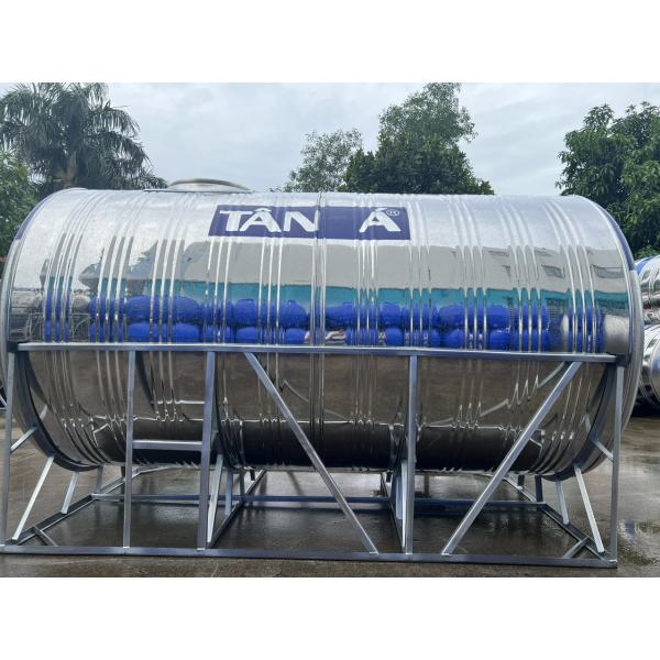 Bồn Nước Inox Tân Á 4000L Ngang thực tế ngoài công trình