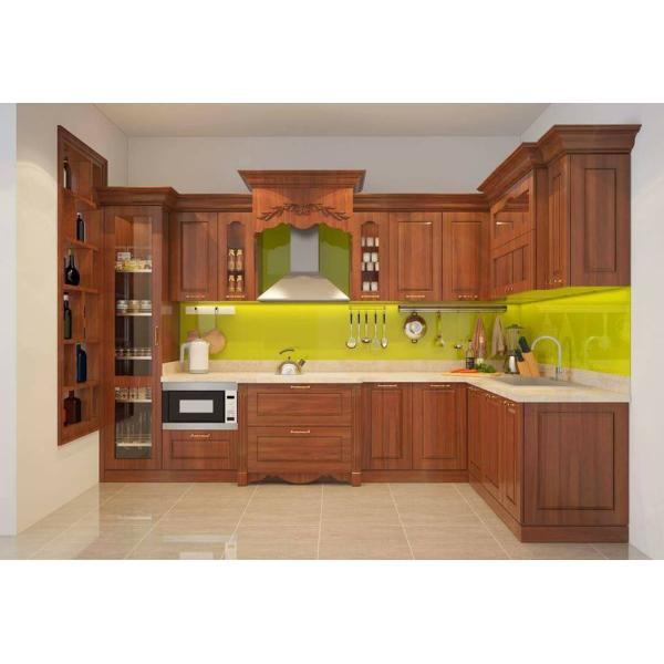 Kệ bếp inox 304 Hwata, cửa gỗ xoan đào HWXD 04