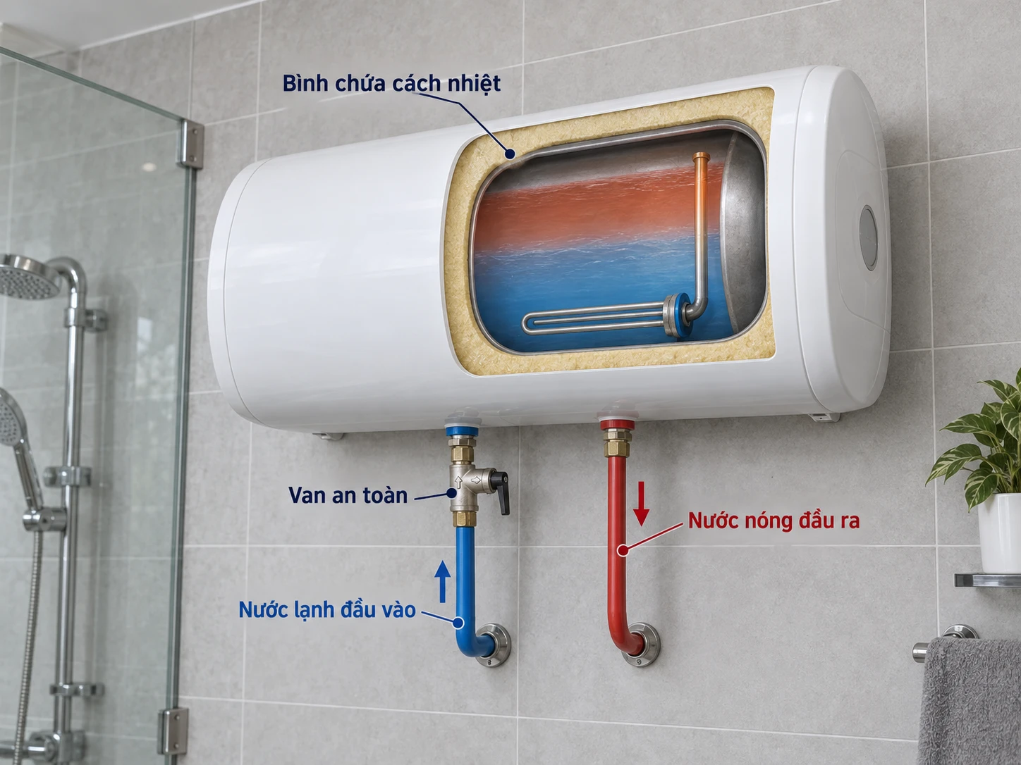 bình nóng lạnh gián tiếp có bình chứa