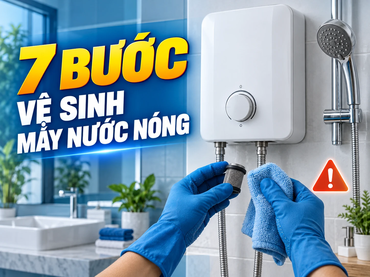 vệ sinh máy nước nóng trực tiếp an toàn tại nhà