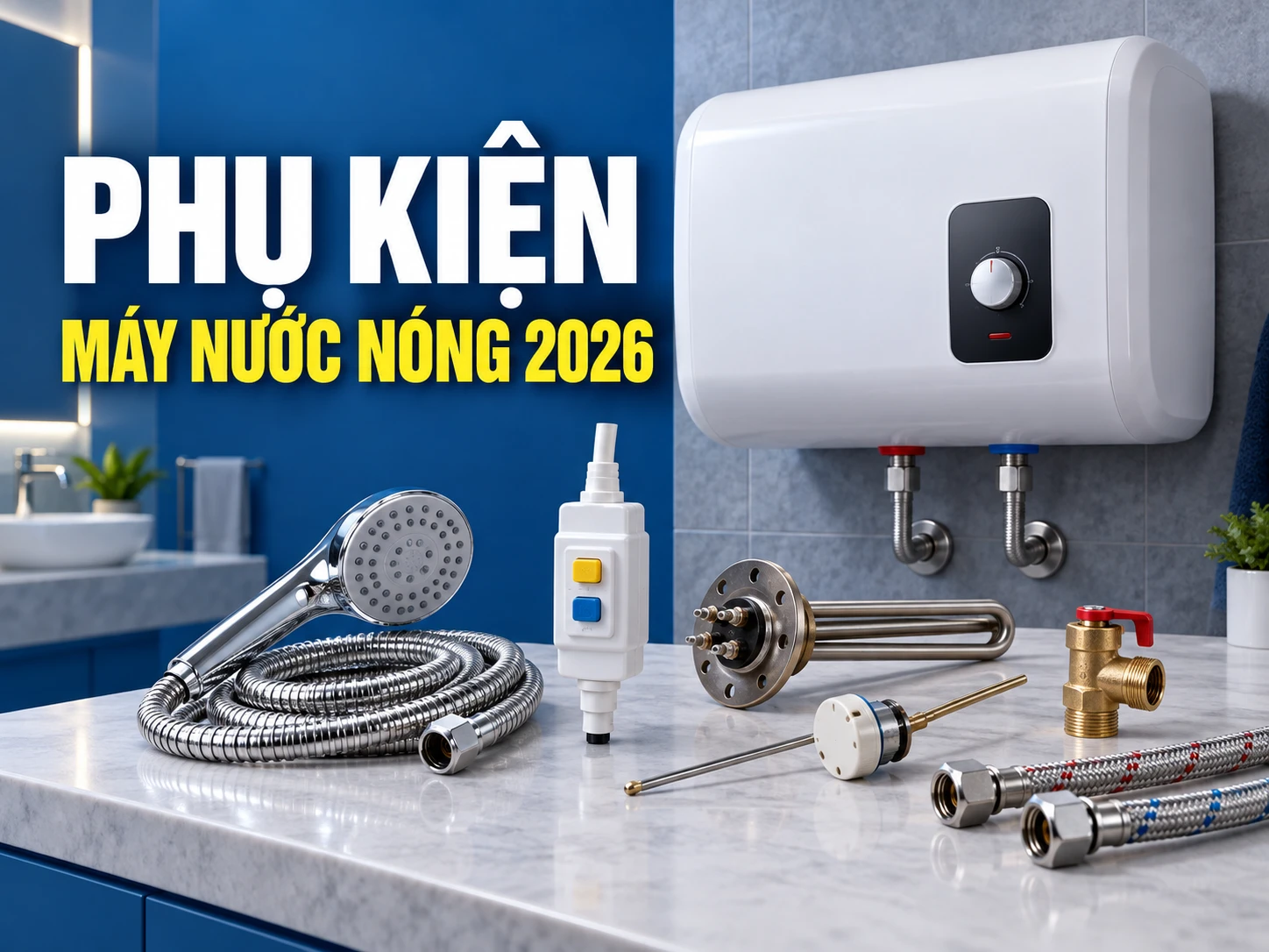Phụ kiện máy nước nóng và linh kiện thường dùng khi lắp đặt sửa chữa