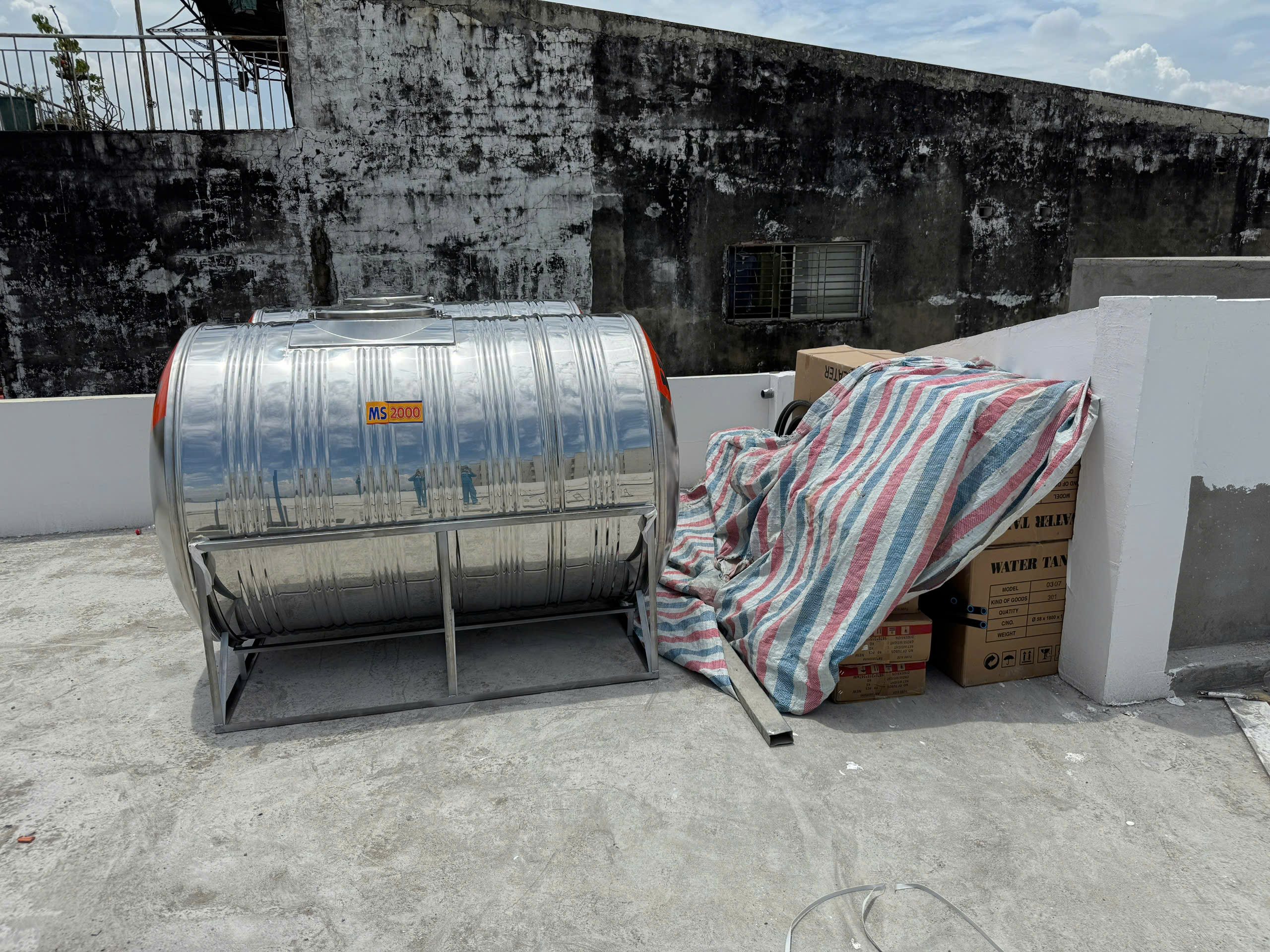 Kích thước bồn nước inox 4000L ngang