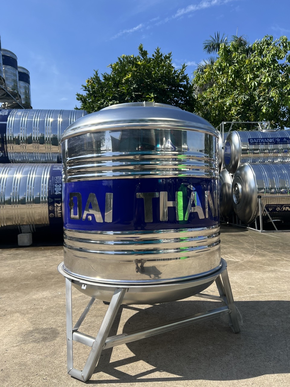 Sơ đồ tải trọng bồn inox 3500L đứng khi đầy nước