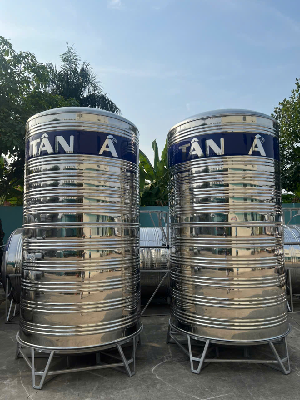 Sơ đồ tải trọng bồn inox 4000L đứng khi đầy nước