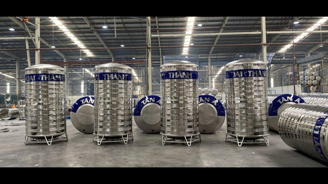 Lắp đặt bồn inox 4000L đứng an toàn trên sân thượng