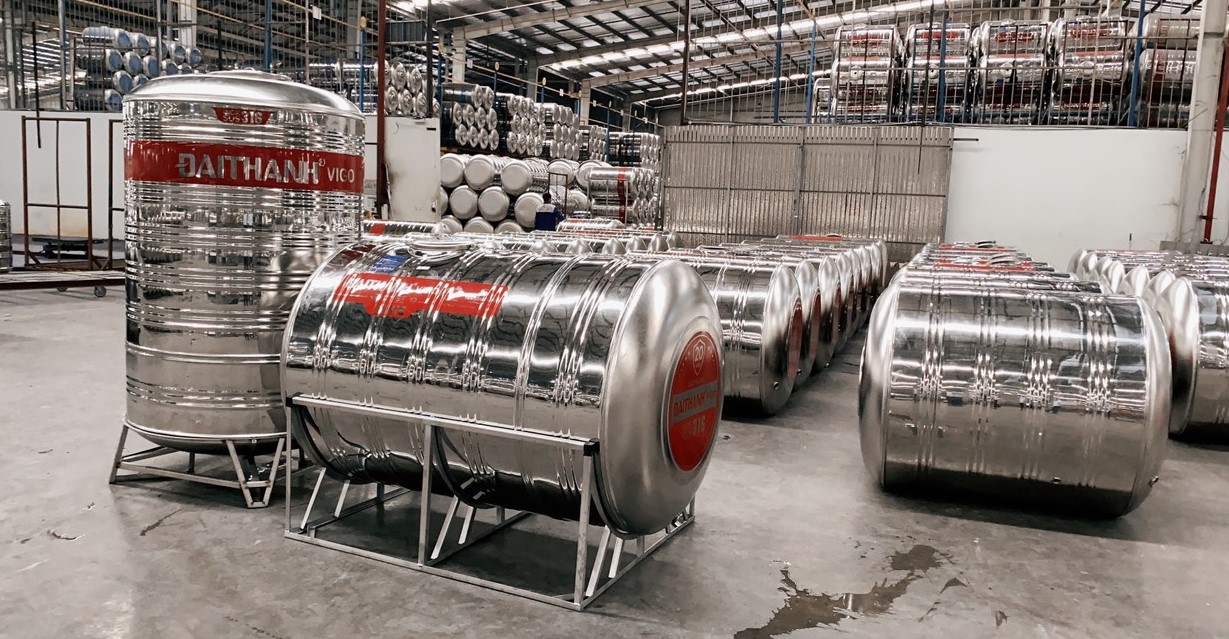 bồn nước inox vigo Đại Thành SUS 316 đứng ngang