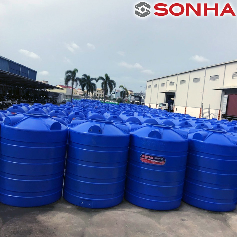 Bồn nước nhựa 1500 lít lắp đặt thực tế trên mái nhà