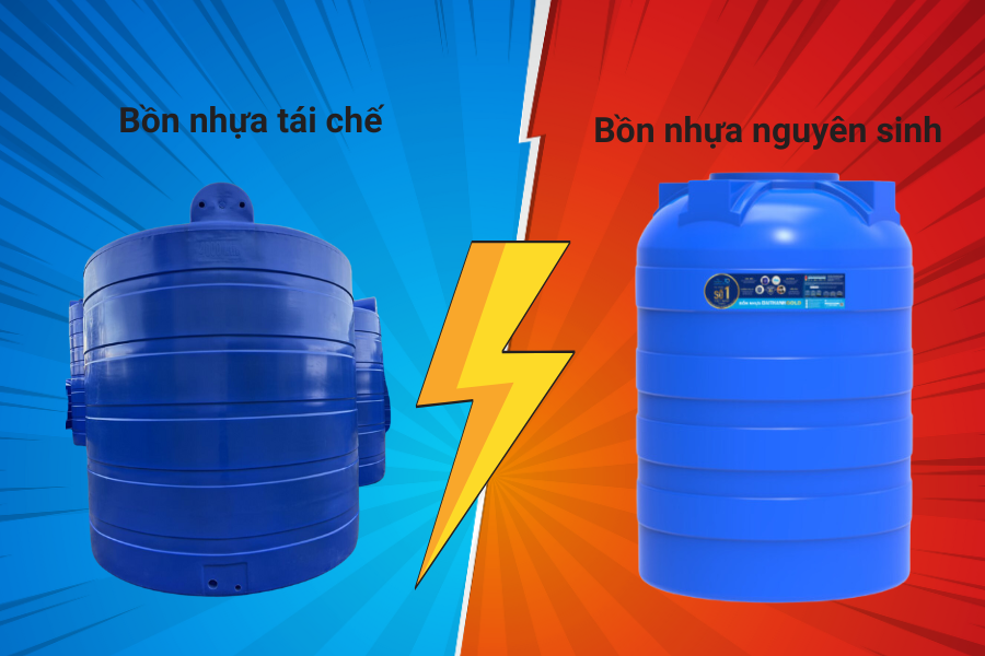 Phân biệt bồn nhựa nguyên sinh và bồn nhựa tái sinh