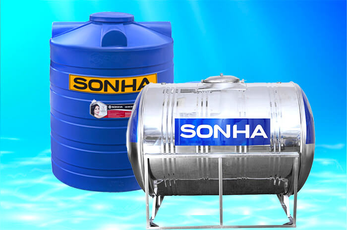 So sánh bồn nước inox và bồn nhựa 1500L lắp đặt trên mái nhà