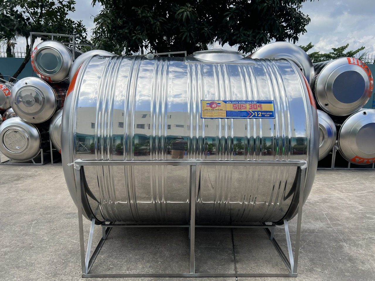 kích thước bồn nước inox 3000L ngang chiều dài chiều rộng chiều cao