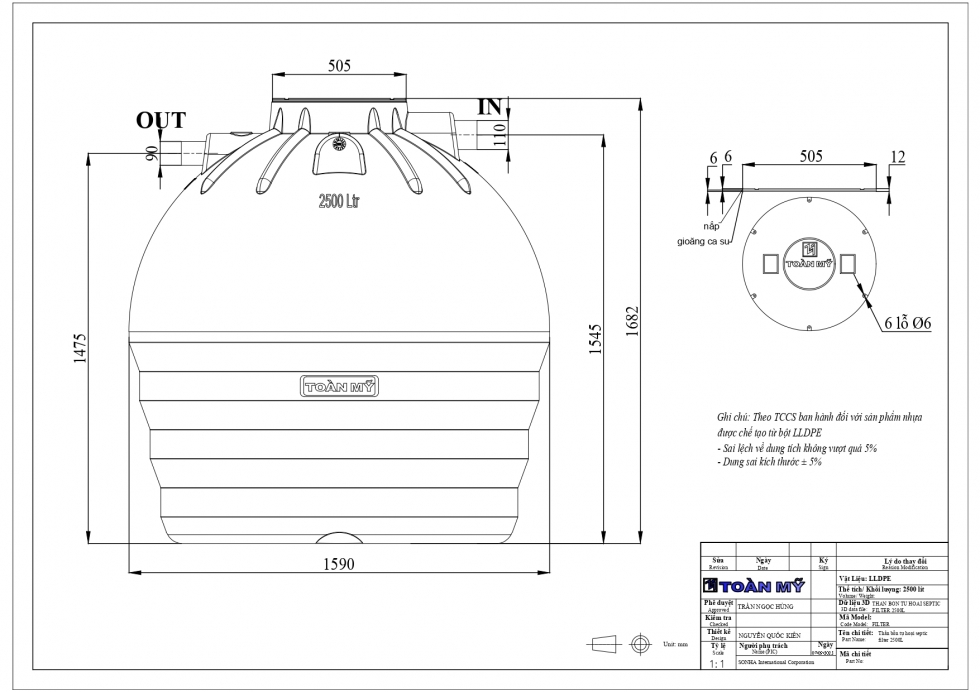 bon tu hoai septic 2500l toan my