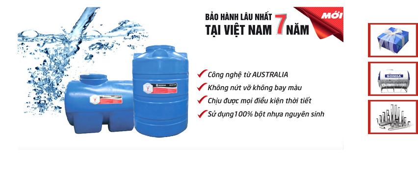 Sản phẩm bồn nước nhựa Sơn Hà chính hãng được bảo hành 7 năm