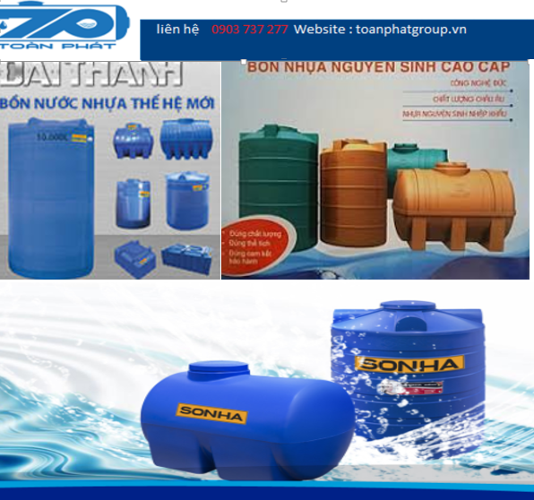 Bồn chứa nước bằng nhựa giá rẻ - chính hãng tại toàn phát