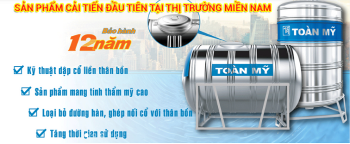Hình ảnh dòng bồn inox Toàn Mỹ thực tế