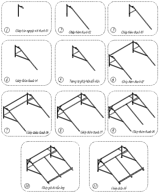 Hướng dẫn lắp đặt chân thái dương năng Sơn Hà